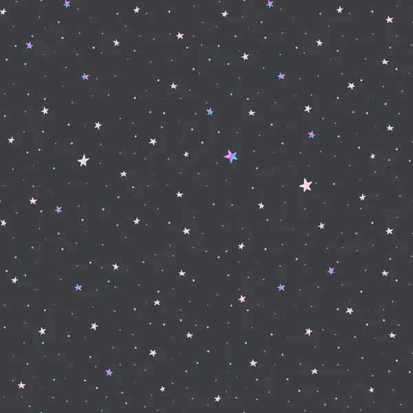 Seamless Pattern Night Sky Little Glitter Stars Vector Background — Vector de stock