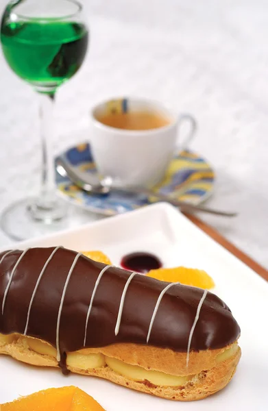 Čokoládový dort s kávou a likérem — Stock fotografie