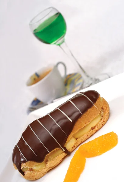 Čokoládový dort s kávou a likérem — Stock fotografie