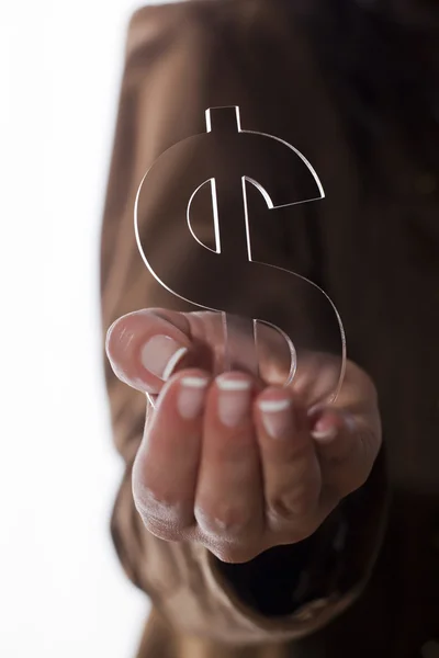 Business people with money icons — Stock Photo, Image