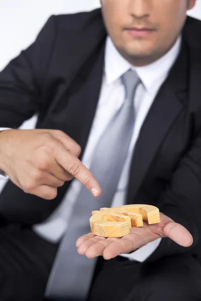 Empresário e ícones de dinheiro do mundo — Fotografia de Stock