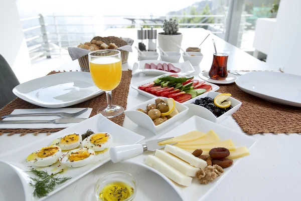 Rich and delicious Turkish breakfast — Stock Photo, Image