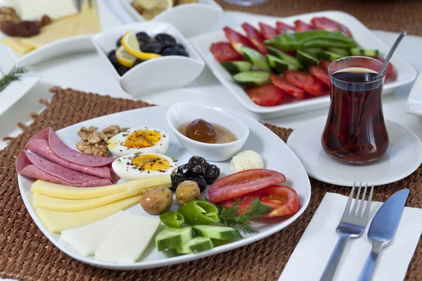 Rich and delicious Turkish breakfast — Stock Photo, Image