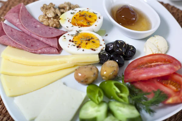 Rich and delicious Turkish breakfast — Stock Photo, Image