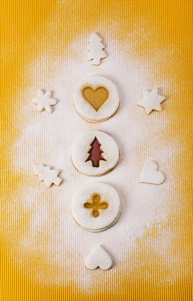 Navidad y año nuevo galletas de jengibre —  Fotos de Stock