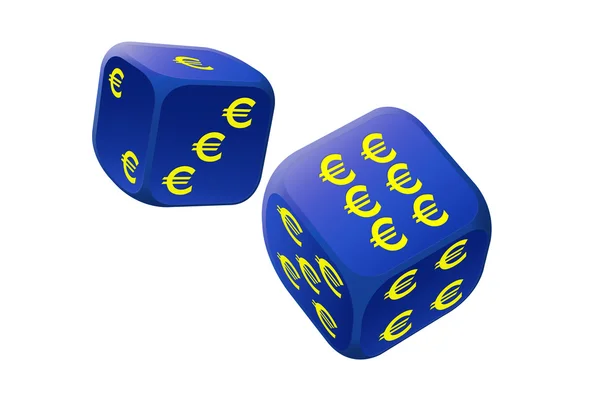 Play dice game with economy and life — Stock Photo, Image