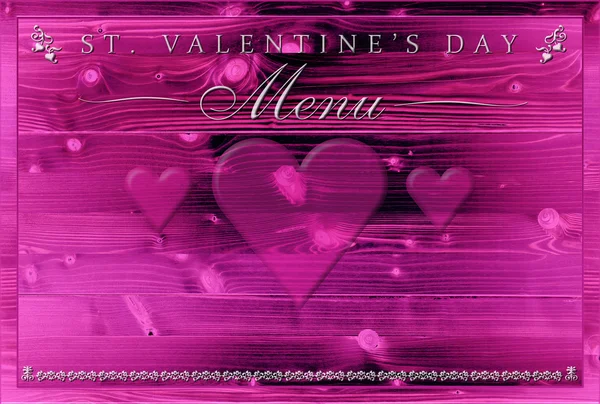 St. Valentine's Day dinner menu — Stock Photo, Image