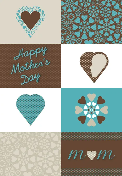 Mother's Day packing paper and greetings card design — Stock Photo, Image