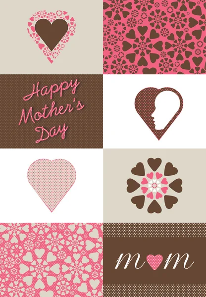 Mother's Day packing paper and greetings card design — Stock Photo, Image