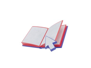 Çevrimiçi eğitim 3D simgeleri. E-kitap, çevrimiçi ders, müfredat, beyaz arkaplanda izole edilmiş mavi-pembe dizüstü bilgisayar
