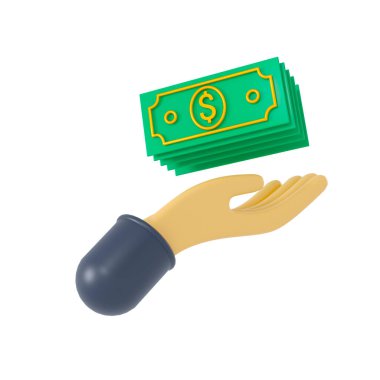 Parayla ilgili 3 boyutlu bir simge. 3d illüstrasyon