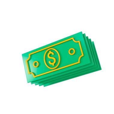 Parayla ilgili 3 boyutlu bir simge. 3d illüstrasyon