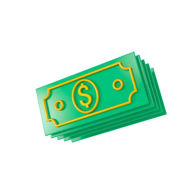 Ikon 3d terkait dengan uang. Ilustrasi 3d — Stok Foto