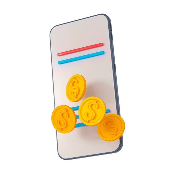 3D ikona związana z pieniędzmi. Ilustracja 3D — Zdjęcie stockowe