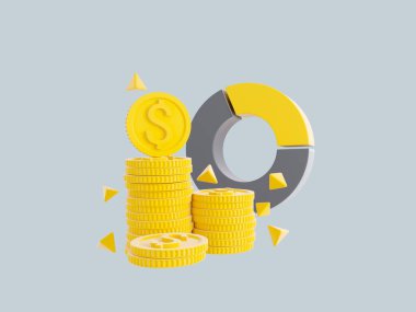 Hissedarlar. 3D Icon yatırım stratejisi, ticaret hizmeti, finans yönetimi ile ilişkilidir. Mono Line Pictogram ve Tasarım Elementleri. 3d illüstrasyon