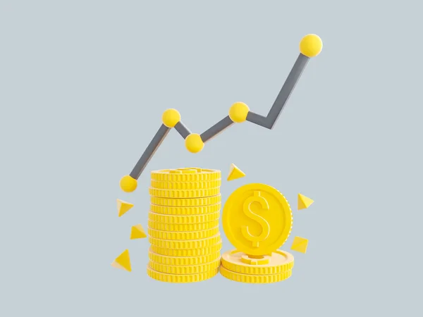 Beruházási stratégia. 3d ikon Kapcsolatos befektetési stratégia, kereskedelmi szolgáltatás, pénzgazdálkodás. Mono Line piktogramok és design elemek. 3d illusztráció — Stock Fotó