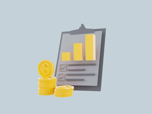 Iconos, 3d ilustración relacionada con la inversión empresarial, servicios comerciales, estrategia de inversión y gestión financiera. Proyecto de inversión. Planificación presupuestaria —  Fotos de Stock