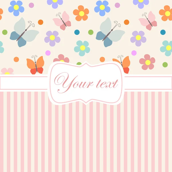 pembe kart davetiye çiçek ve şeritler