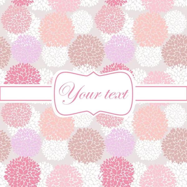 Carte rose invitation avec des fleurs de pivoine — Image vectorielle