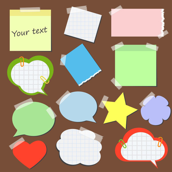 Набор стикеров и напоминаний в разных стилях
