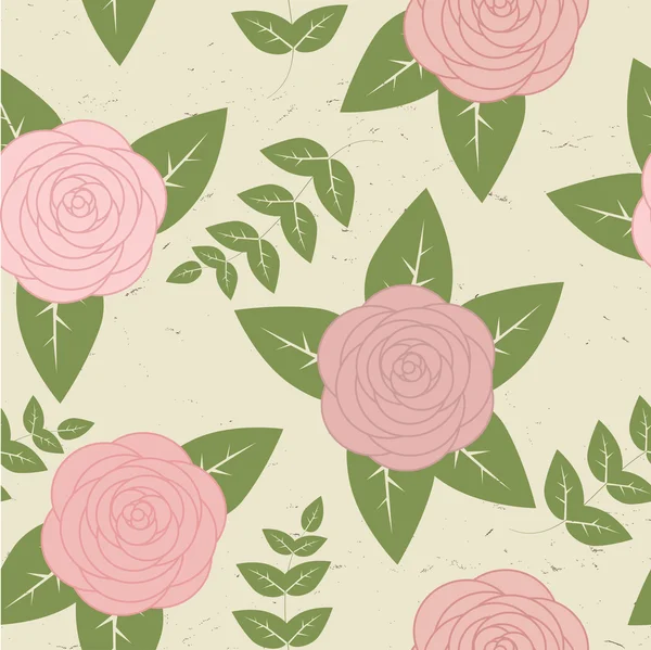 Lindo patrón sin costuras vintage con rosas — Vector de stock