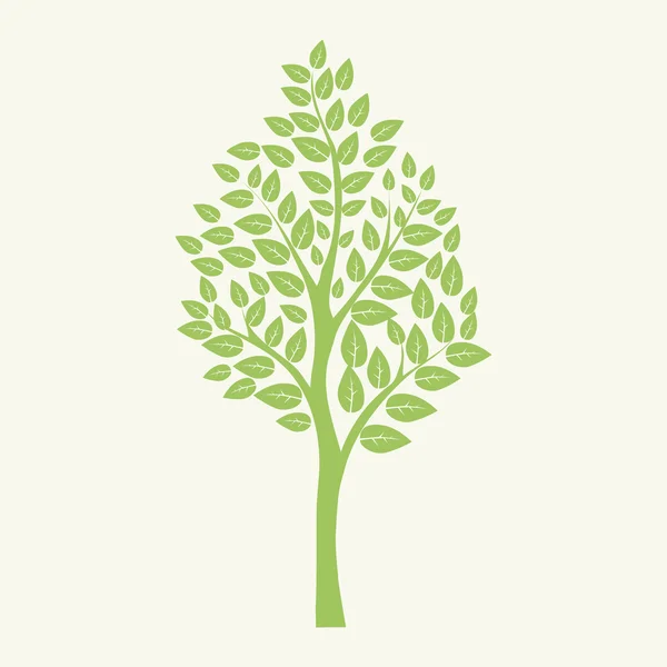 Green tree isolated on white for your design — Stock Vector