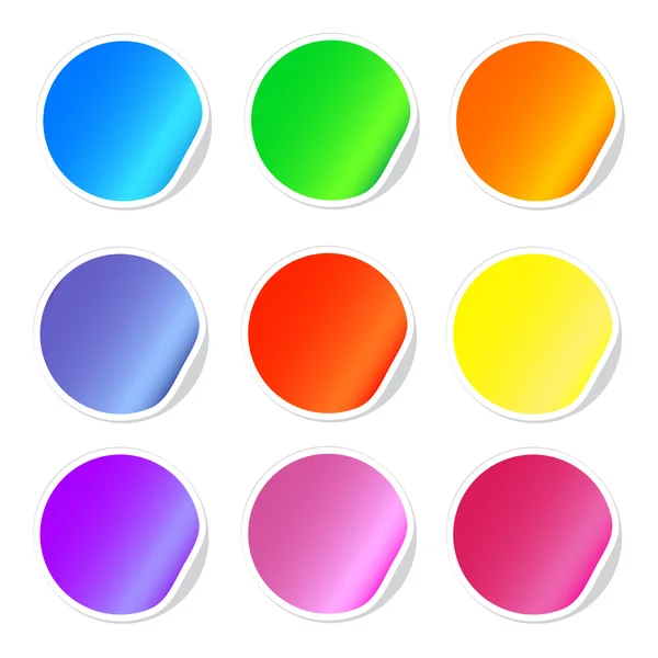 Coloridos iconos web pegajosos — Vector de stock