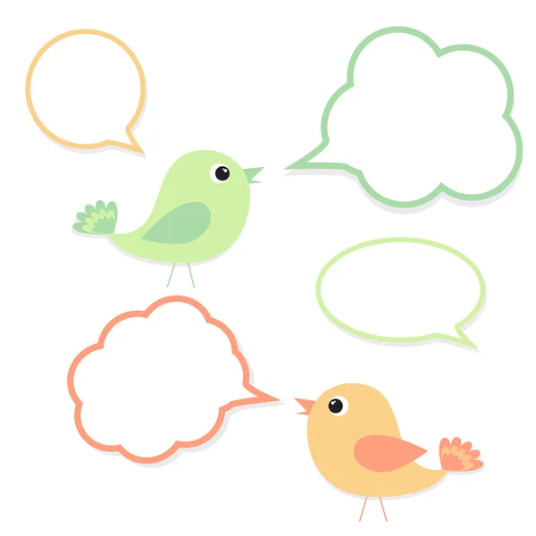 Set of birds with speech bubbles — Stock Vector