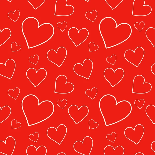 Red seamless pattern with hearts — Stock Vector