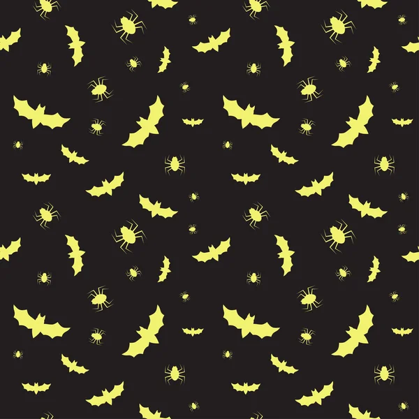 Seamless pattern with bats and spiders for Halloween — Stock Vector