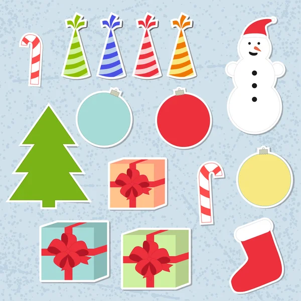 Set of christmas stickers — Stock Vector