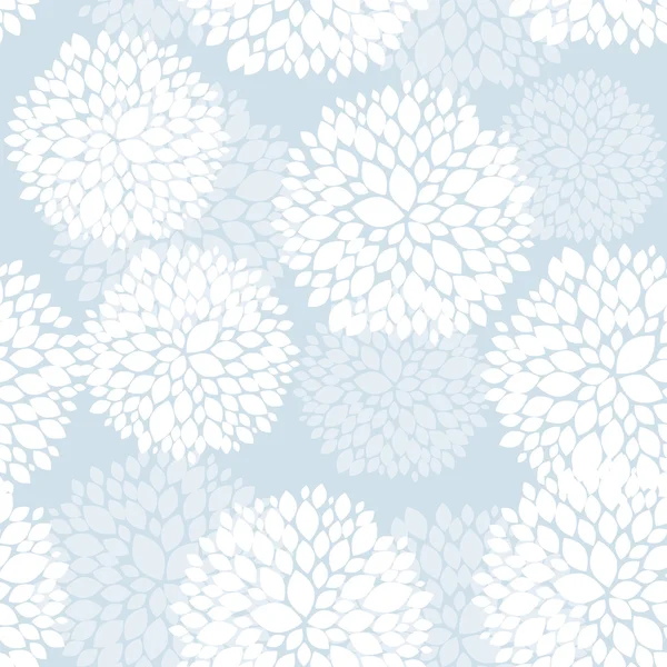 Cartão floral único bonito em azul e branco para férias de inverno — Vetor de Stock