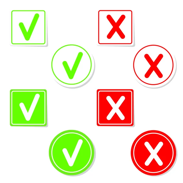 Vector marca de verificación pegatinas — Vector de stock