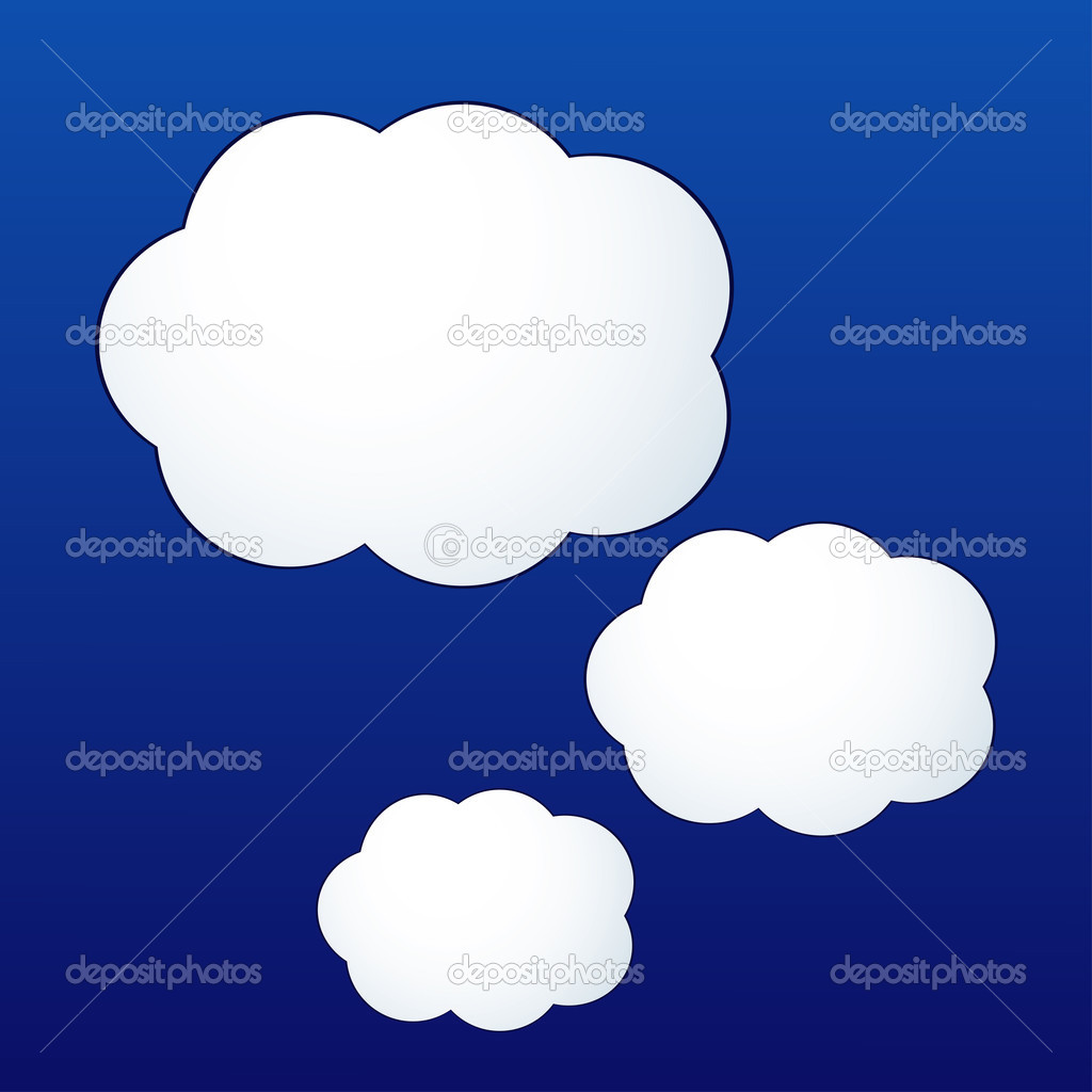 Vector cloud shape stickers