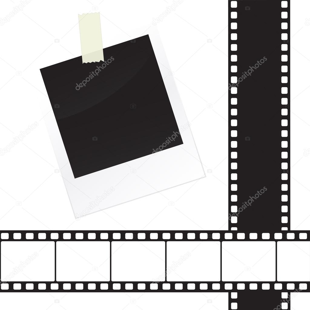 Photo frame sticker with tape and film strip frame set