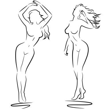 seksi kadın siluetleri