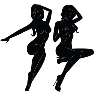 seksi kadın kız silhouettes