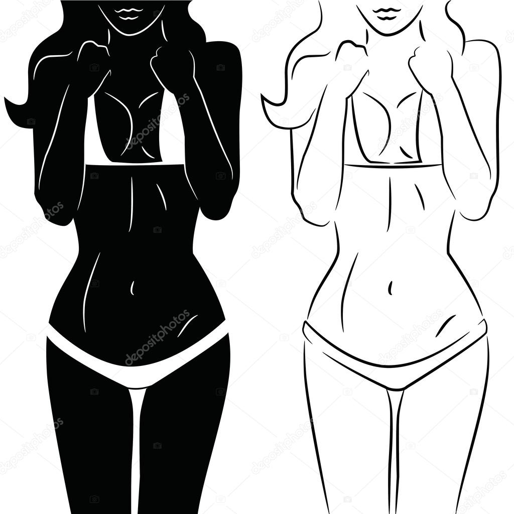 Woman bodies silhouette in bikini vector — Stock Vector © yuliagursoy