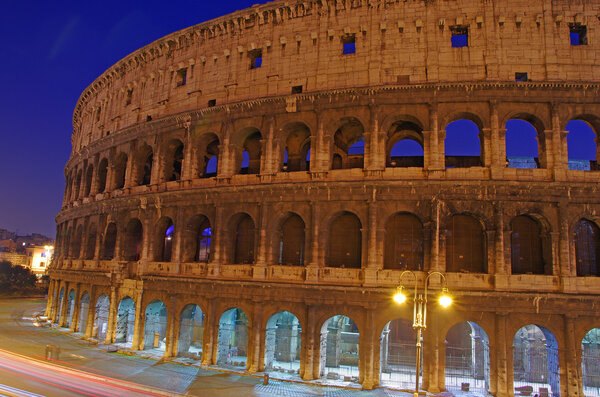 Night view of Colosseum in Rome