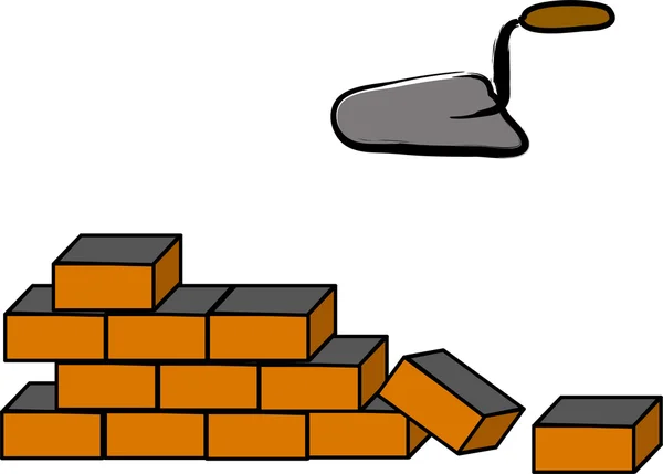 Costruire un muro di mattoni — Vettoriale Stock