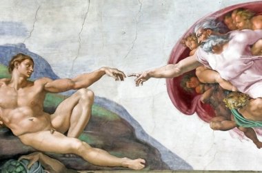 The Creation of Adam in Sistine Chapel clipart