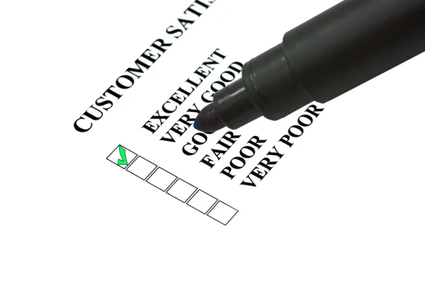 Completing customer satisfaction form