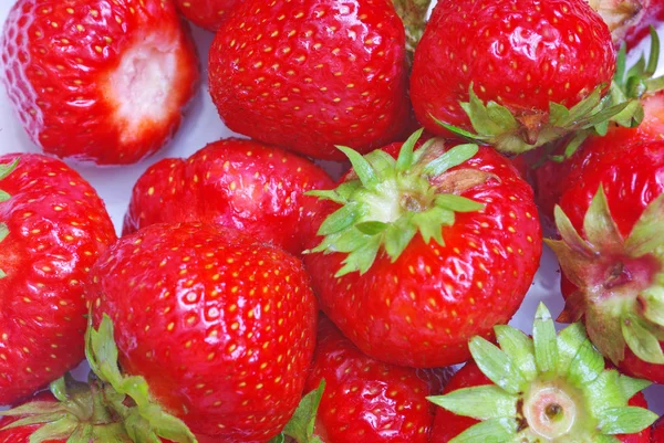 Fondo con fresas frescas — Foto de Stock