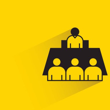 Sarı arkaplanda yönetim kurulu toplantı simgesi