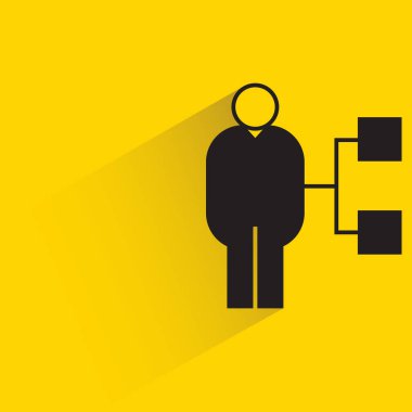 sarı arkaplanda insanlar ve organizasyon şeması simgesi