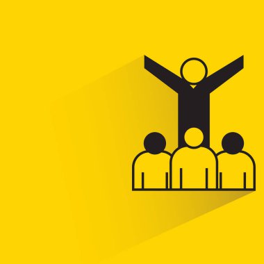 leader and follower icon on yellow background