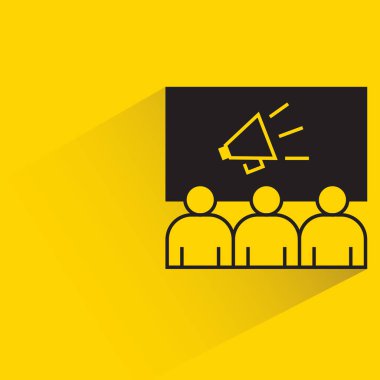 marketing and audience concept icon on yellow background