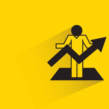 people with graph icon on yellow background