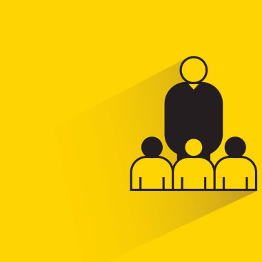 leader and follower icon on yellow background