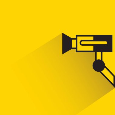 CCTV security camera icon on yellow background